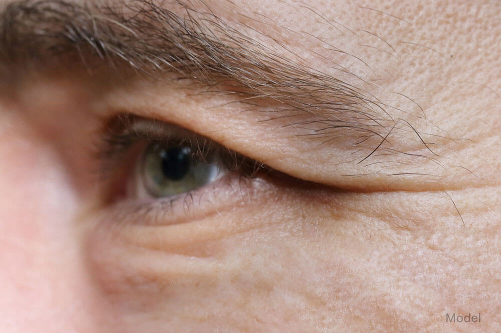 Close up of a mans left eye
